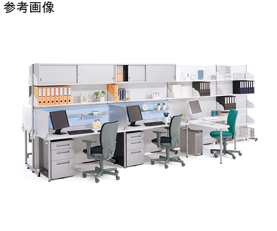 デスクセット　デスク＆シェルビングシステム　パラボシリーズ　壁面型　棚：3段　連結　DSS-D1422SR