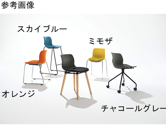 スチール・キャスター脚タイプ　ミーティング用チェアー〈スピッツ〉　ミモザ　No.4894WF-MS