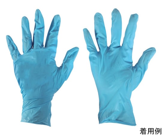 64-8278-18 使い捨てハイブリッド手袋 粉無L ブルー （100枚入） THDG-1008L