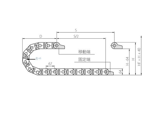 64-8367-26 エナジーチェーン ケーブル保護管 10リンク 3400.250.075.0-10L 【AXEL】 アズワン