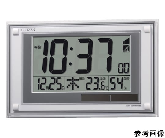 電波時計（デジタル表示）（掛置兼用） 温湿度計付き 白 188×299×28mm 8RZ189-003