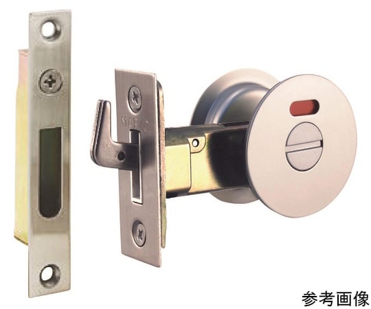 チューブラ引戸鎌錠　シルバー　（表示付）　B/S38mm