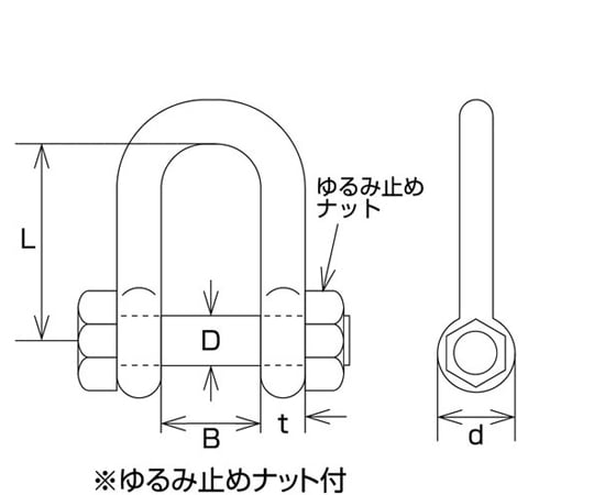 64-8395-24 SUS316 ステンレス SBUシャックル 呼び19mm A-1615 【AXEL