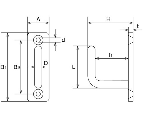 64-8413-17 吊金具（ビス止めタイプ） ステンレス ロングアイフック