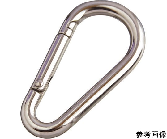 ステンレス　ナス型カラビナ（環なし）　SUS316　線径6mm　長さ63mm　（1個入）