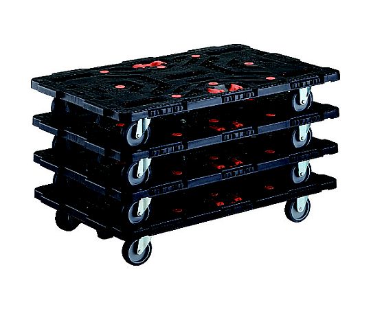 まとめ買い 連結式樹脂製平台車 ビートル 900X600 自在3輪 とめたろう付 4台セット