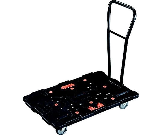 連結式樹脂製平台車　ビートル　900X600　自在3輪　脱着式ハンドル付　とめたろう付