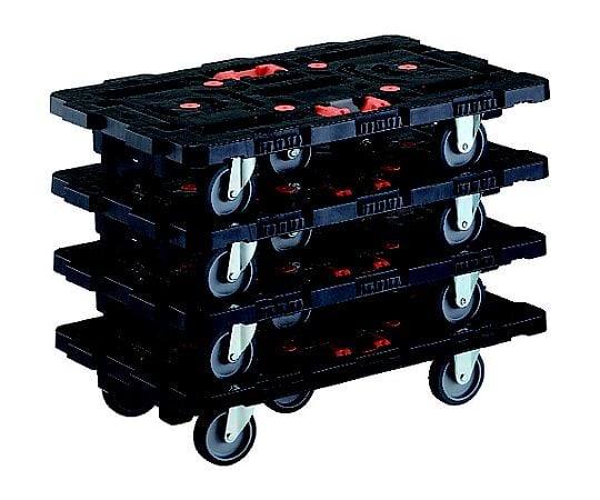まとめ買い 連結式樹脂製平台車 ビートル 700X450 自在3輪 とめたろう付4台セット