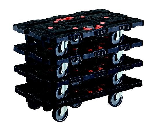 連結式樹脂製平台車　ビートル　700X450　自在5輪　とめたろう付　まとめ買い4台