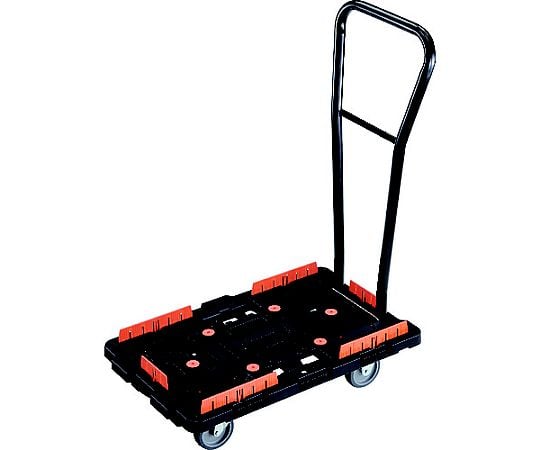 連結式樹脂製平台車 ビートル 700X450 自在3輪 脱着式ハンドル付 コボレ止めセット付