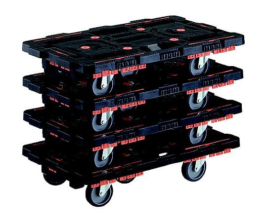 連結式樹脂製平台車 ビートル 700X450 自在5輪 コボレ止めセット付 4台セット