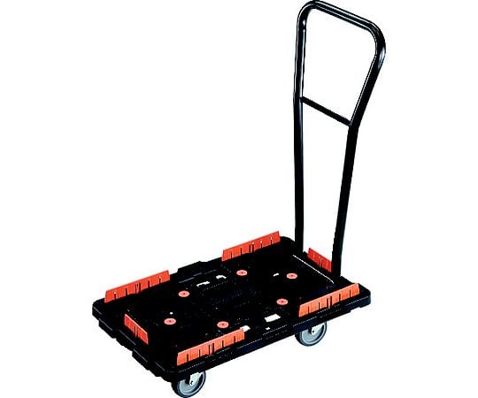 連結式樹脂製平台車 ビートル 700X450 自在5輪 脱着式ハンドル付 コボレ止めセット付