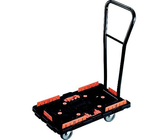 連結式樹脂製平台車 ビートル 700X450 自在5輪 脱着式ハンドル付 コボレ止めセット とめたろう付