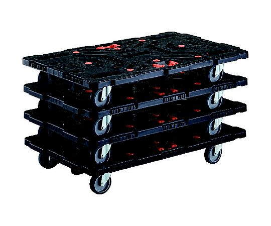 まとめ買い 連結式樹脂製平台車 ビートル 900X600 自在5輪 とめたろう付 4台セット
