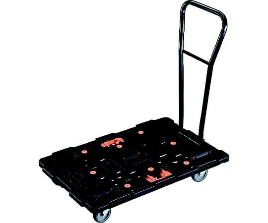 連結式樹脂製平台車　ビートル　900X600　自在5輪　脱着式ハンドル付　とめたろう付