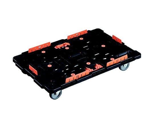 連結式樹脂製平台車 ビートル 900X600 自在3輪 コボレ止めセット とめたろう付