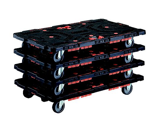 連結式樹脂製平台車 ビートル 900X600 自在3輪 コボレ止めセット とめたろう付 まとめ買い4台