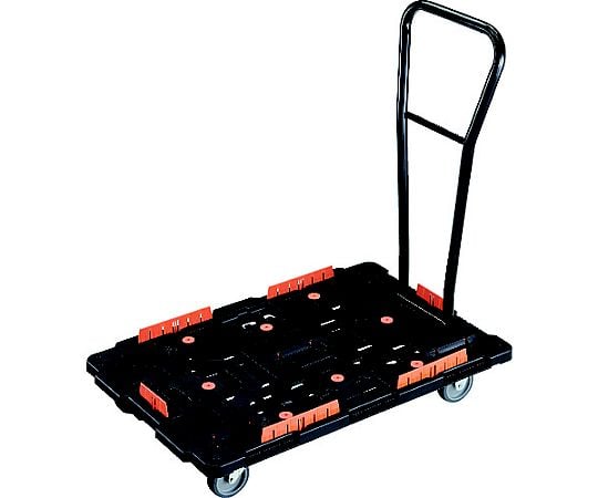 連結式樹脂製平台車 ビートル 900X600 自在3輪 脱着式ハンドル付 コボレ止めセット付