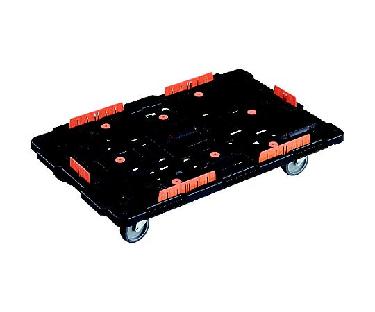 連結式樹脂製平台車 ビートル 900X600 自在5輪 コボレ止めセット付