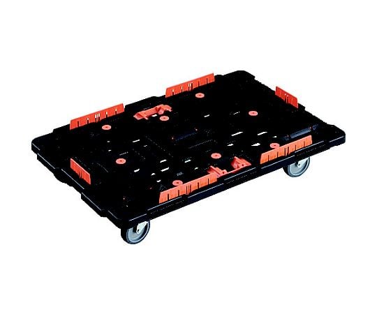 連結式樹脂製平台車 ビートル 900X600 自在5輪 コボレ止めセット とめたろう付