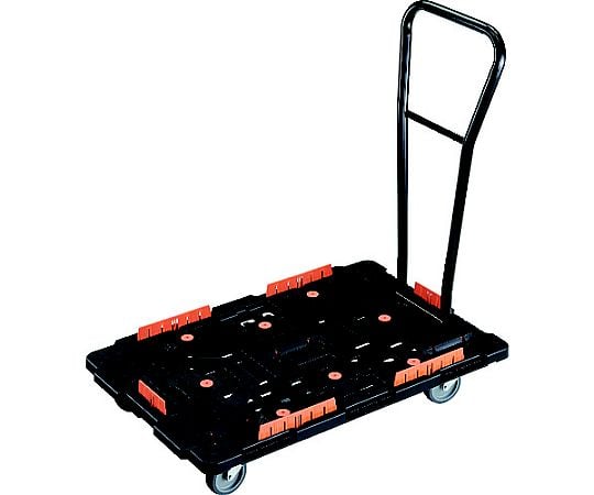 連結式樹脂製平台車 ビートル 900X600 自在5輪 脱着式ハンドル付 コボレ止めセット付