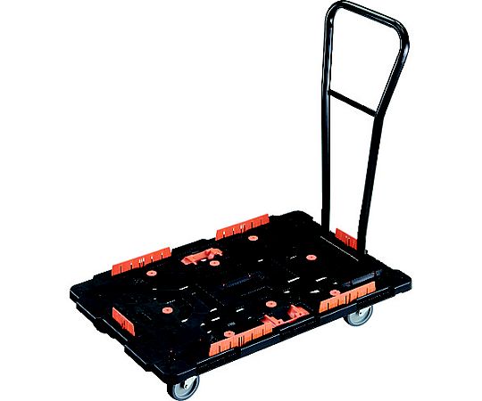 連結式樹脂製平台車 ビートル 900X600 自在5輪 脱着式ハンドル付 コボレ止めセット とめたろう付