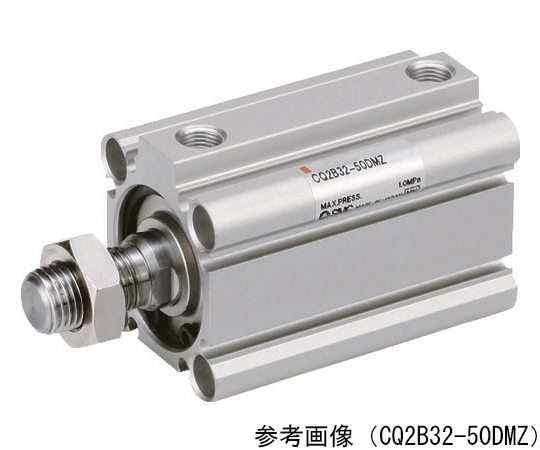 薄型シリンダ　CQ2シリーズ　シリンダ基本形　複動式　片ロッド　オートスイッチ用磁石付　通し穴　ロッド先端おねじ