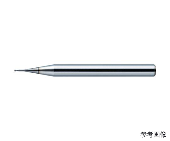 DLCCOAT2枚刃銅電極加工用ロングネックボール　R1×有効長4×刃長1.6×シャンク径4