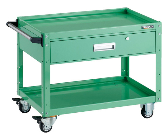 ツールワゴン イーグルワゴン 750×500 深型1段引出付 ウレタン車輪 ヤンググリーン