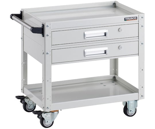 ツールワゴン イーグルワゴン 600×400×H600 2段引出付 ウレタン車輪 ホワイト