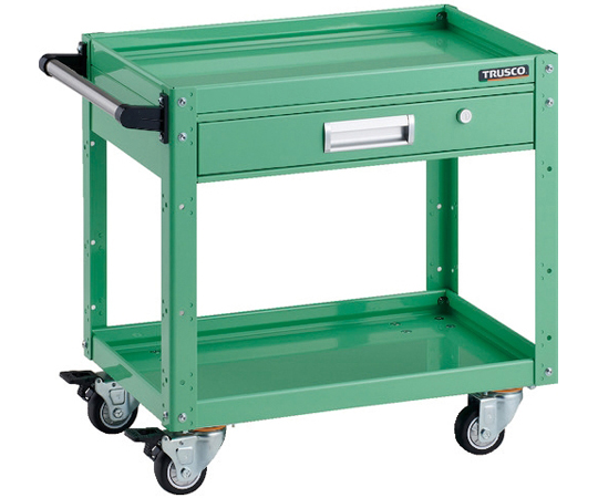 ツールワゴン イーグルワゴン 600×400×H600 引出付 ウレタン4輪自在 ヤンググリーン