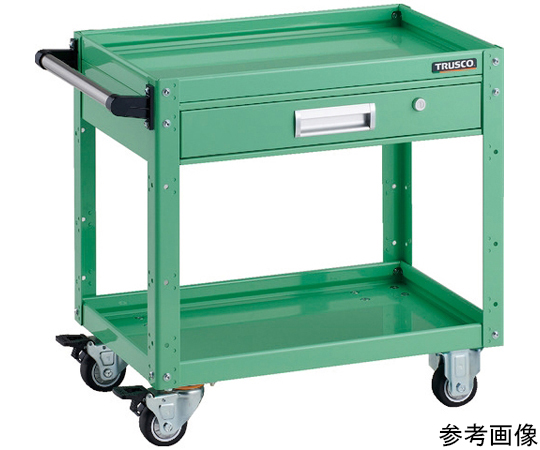 ツールワゴン イーグルワゴン 600×400×H600 引出付 ウレタン車輪 ヤンググリーン