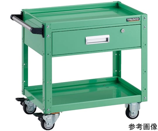 ツールワゴン イーグルワゴン 600×400 深型1段引出付 ウレタン車輪 ヤンググリーン