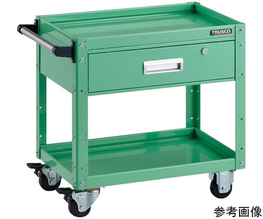 ツールワゴン イーグルワゴン 600X400XH600 深型1段引出付 ヤンググリーン