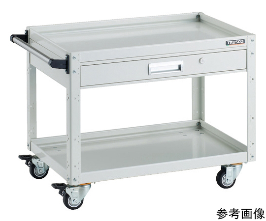 ツールワゴン イーグルワゴン 750×500 2段引出付 ウレタン4輪自在 ホワイト