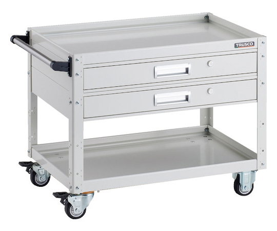 ツールワゴン イーグルワゴン 750×500×H600 2段引出付 ウレタン車輪 ホワイト