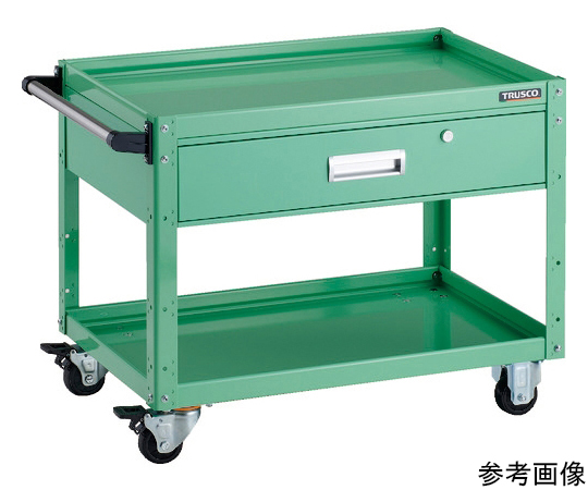 ツールワゴン イーグルワゴン 750X500XH600 深型1段引出付 ヤンググリーン