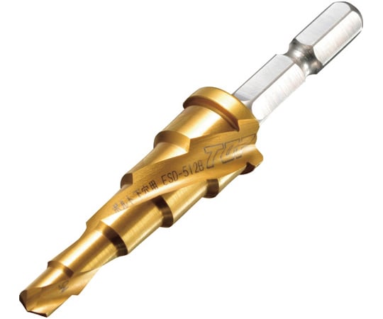 電動ドリル用ボルト下穴用ステップドリル 5段 穴あけ寸法Φ5.3～13.0