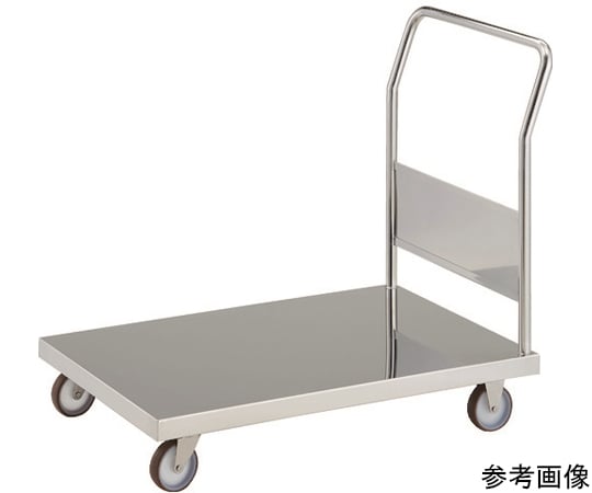 ｵｰﾙｽﾃﾝﾚｽ製運搬車 抗菌ｽﾃﾝﾚｽ天板台車 (固定ﾊﾝﾄﾞﾙﾀｲﾌﾟ･ﾅｲﾛﾝｳﾚﾀﾝ車輪) 1200×750 KAS-1-100NU