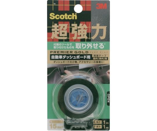 スコッチ　超強力両面テープ　プレミアゴールド　自動車ダッシュボード用　15mm×1m