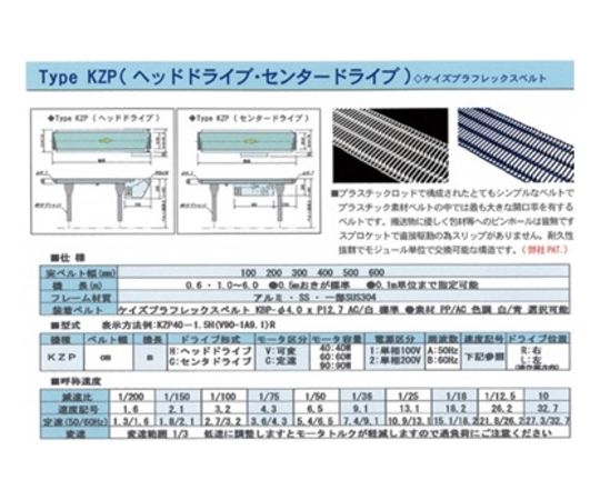 64-8589-33 コンベヤKZP 200X1M ヘッドドライブ KZP-W200-1M-HD 【AXEL