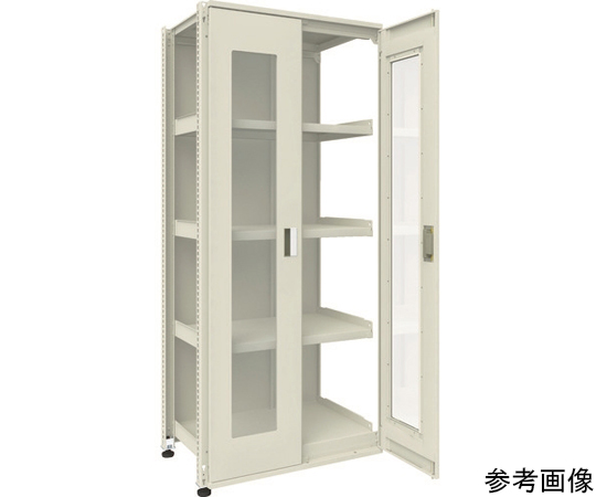 M3型ユニット中量棚　両開きアクリル扉・背パネル付　H2100XW900　連結