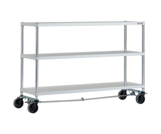 フェニックスラック　1500X450　3段　U車輪4輪S付　W色　抗菌粉体塗装