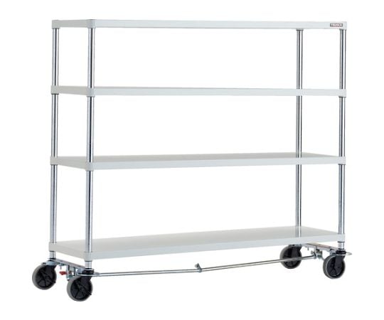 フェニックスラック　1500X450　4段　U車輪4輪S付　W色　抗菌粉体塗装