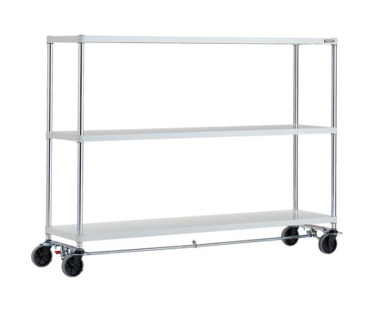 フェニックスラック　1800X450　3段　U車輪4輪S付　W色　抗菌粉体塗装