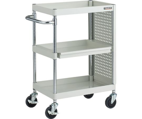 フェニックスワゴン　抗菌　省音　600X400　スライド1段　側面パネル付　W色