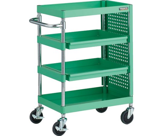 フェニックスワゴン　抗菌　省音　600X400　スライド2段　側面パネル付　YG色