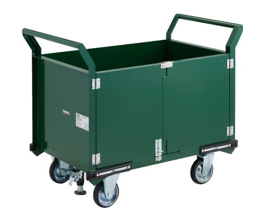 鋼鉄製運搬車　900X600　観音扉　プレス車輪　LS付