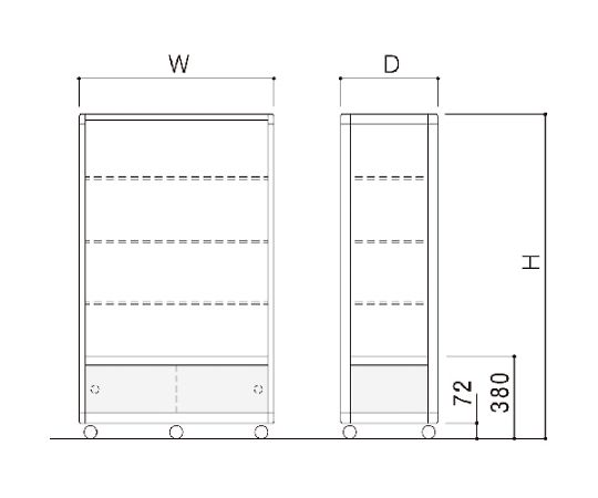 エクシード　ハイケースS　ブラック　プッシュ錠付　1500×450×H1800　S15-458-B-P
