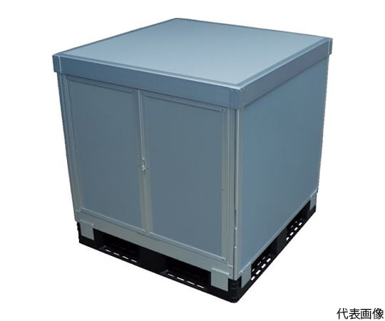 パレットボックス スタックカーゴ2面観音扉・2面パネルタイプ 1100×1100×H700